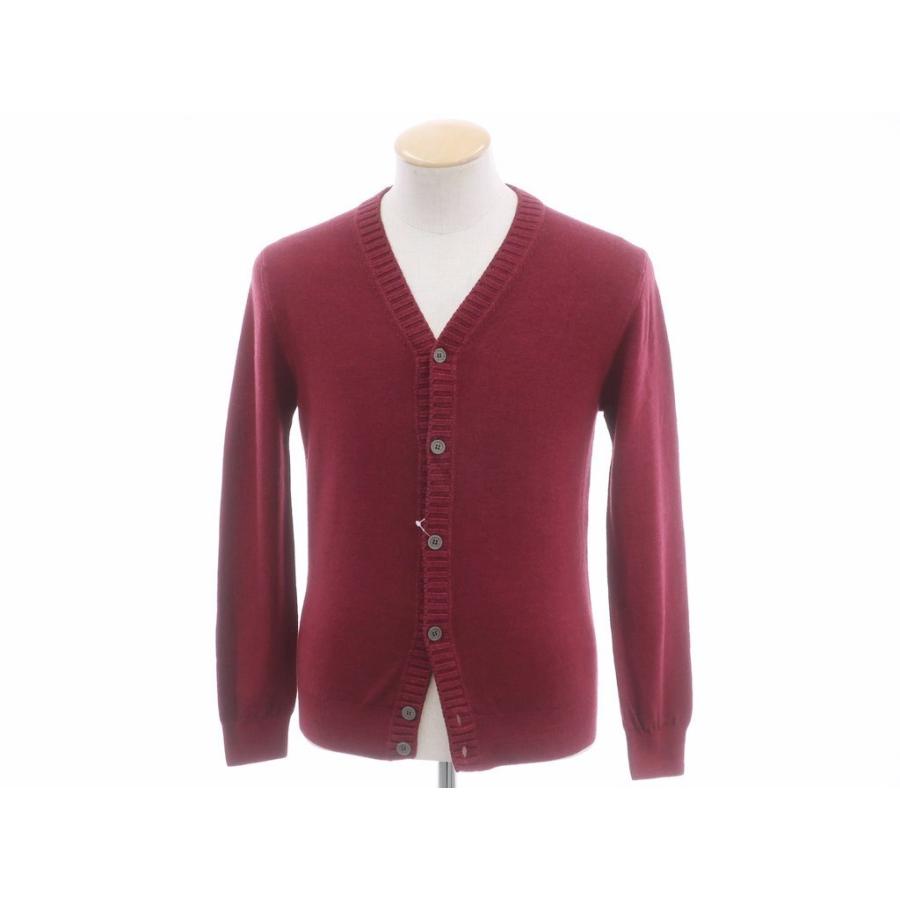 好きに 1万円以上送料無料 即日発送可 44 ボルドー カーディガン 製品染め ウールニット ハイゲージ Cruciani クルチアーニ トップス
