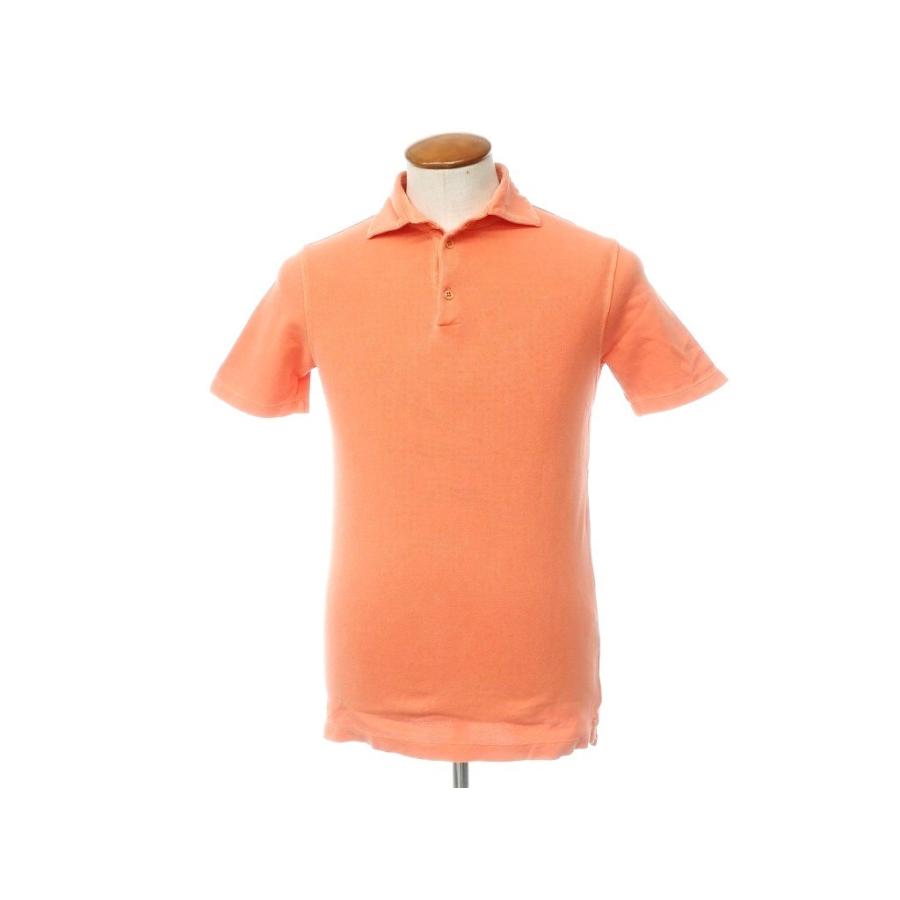 クルチアーニ Cruciani コットン 鹿の子 半袖 ポロシャツ オレンジ 46