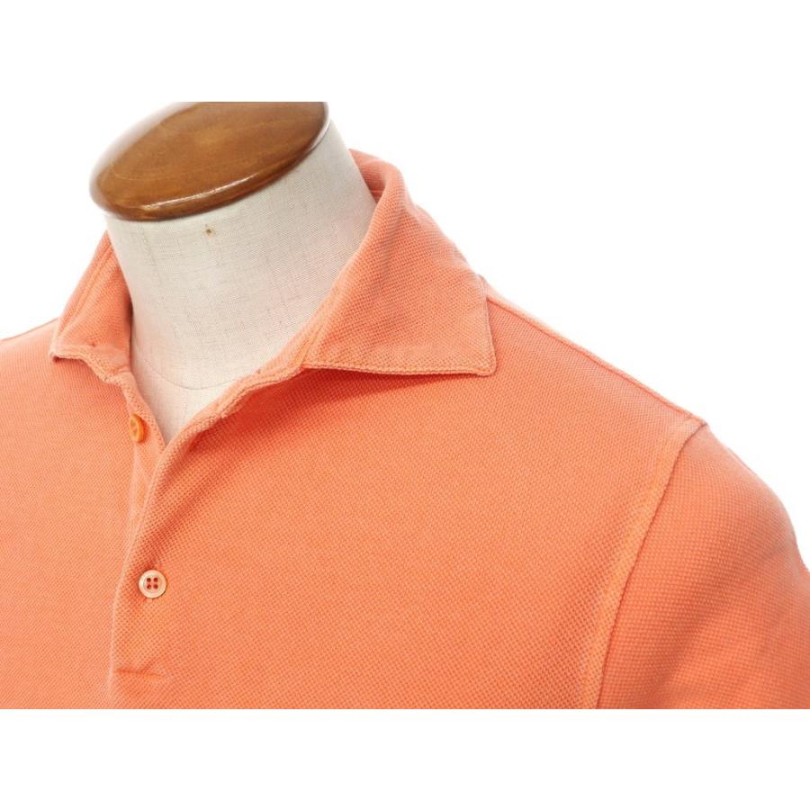 クルチアーニ Cruciani コットン 鹿の子 半袖 ポロシャツ オレンジ 46