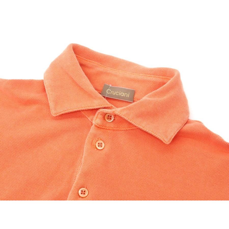 クルチアーニ Cruciani コットン 鹿の子 半袖 ポロシャツ オレンジ 46