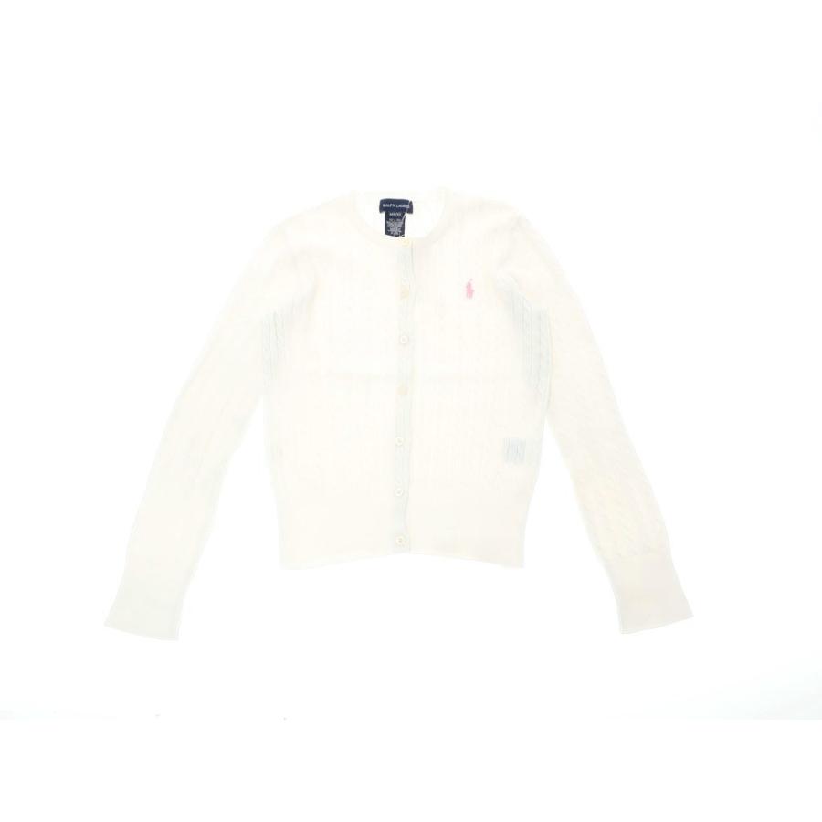 憧れの ラルフローレン Ralph Lauren ケーブル編み コットンニット カーディガン ホワイト M 8 10 Gestoci Ci