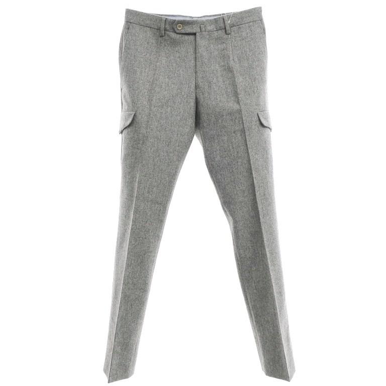 インコテックス　ライトグレー カーゴスラックス ウール SUPER 100'S インコテックス INCOTEX SUPER100'Sウール カーゴスラックス パンツ