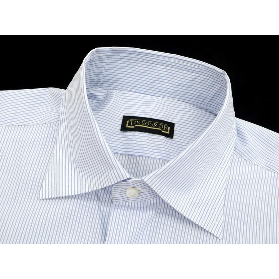 TIE YOUR TIE【タイユアタイ】　シャツ　ブルー　39 タイユアタイ TIE YOUR ストライプ コットン ドレスシャツ