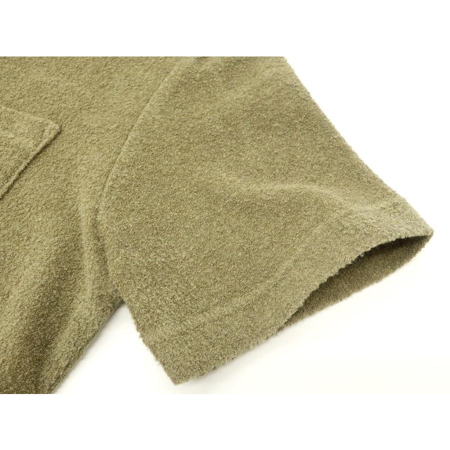 TIMONE ティモーネ パイル地 コットン スキッパー ポロシャツ カーキ