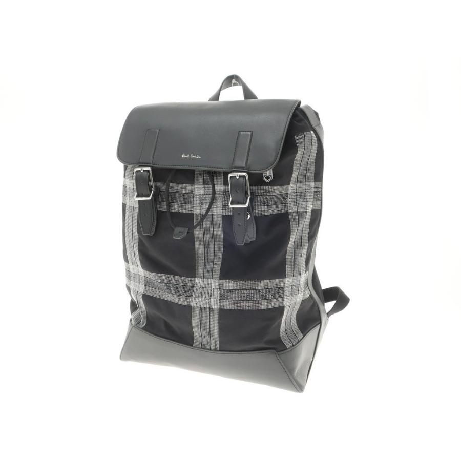 新品 Paul Smith ポールスミス リュック チェック 柄 ブラック 黒色