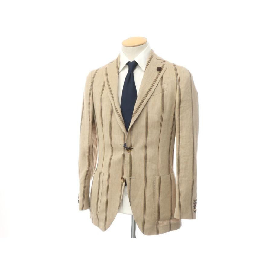 未使用 ラルディーニ LARDINI リネン ストライプ 3B テーラード