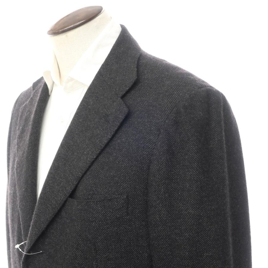 【中古】チロパオーネ キートン Ciro Paone Kiton タイユアタイ別注 カシミヤ 3B テーラードジャケット ブラックxグレー【サイズ50】｜ritagliolibro｜02