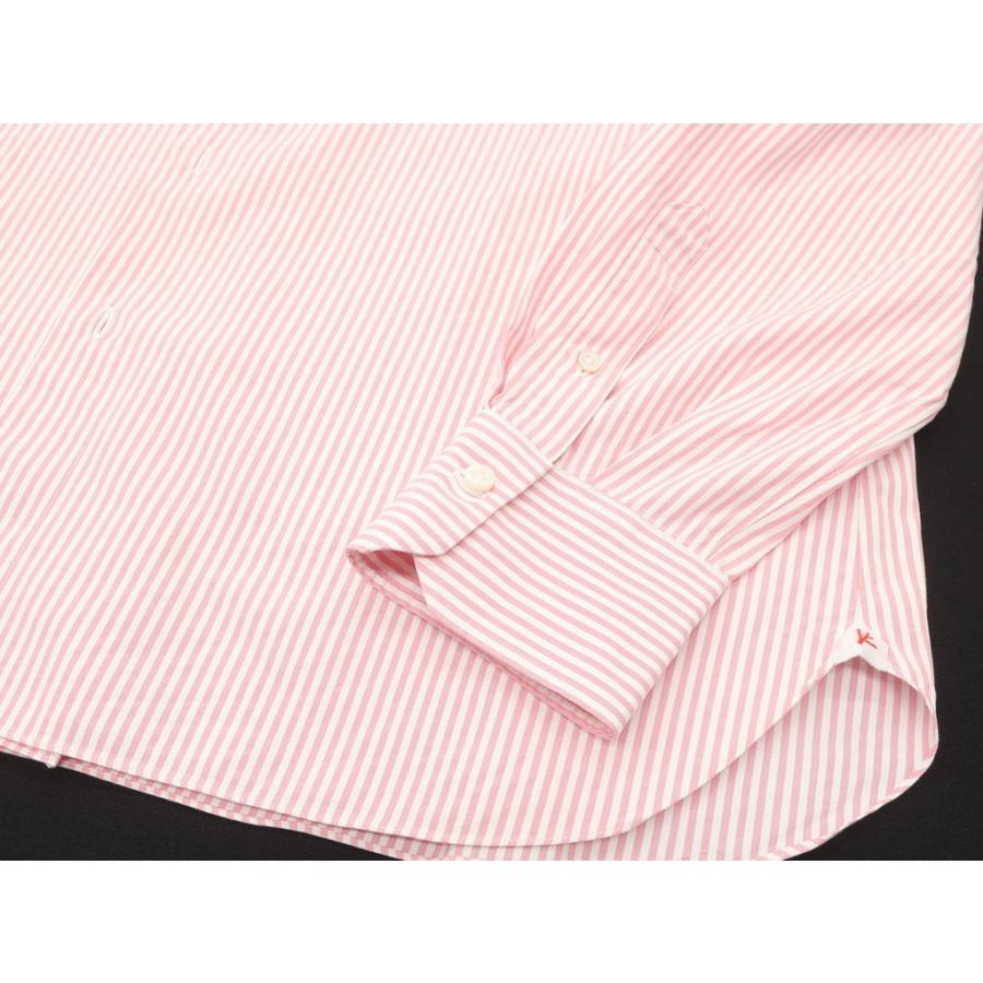 イザイア ISAIA ストライプ コットン ワイドカラードレスシャツ ピンク×ホワイト 42｜ritagliolibro｜06