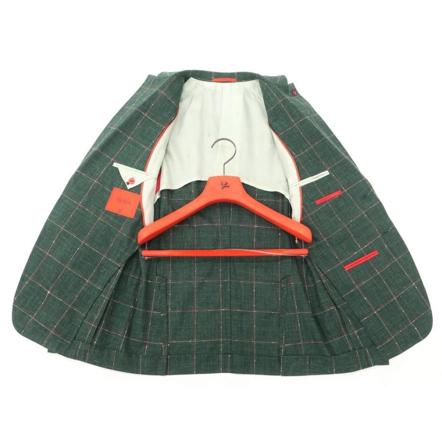 数量限定 イザイア ISAIA CORTINA コルティナ ウールシルクリネン チェック 2つボタンスーツ グリーン×レッド×ホワイト 48[EPD] 【IQ1127884196】(40669円)