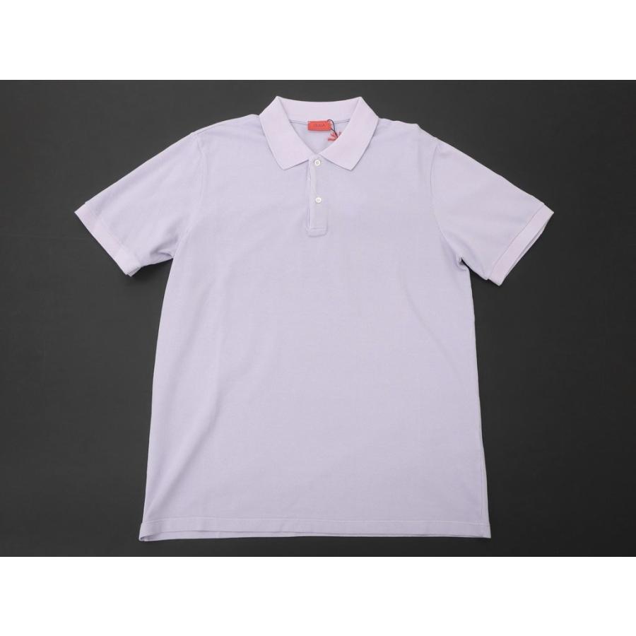 イザイア ISAIA コットン 鹿の子 半袖 ポロシャツ ラベンダー L[EPD 