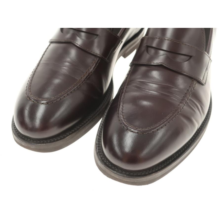 42H】OFFICINA SLOWEAR ブラウン レザーローファーシューズ