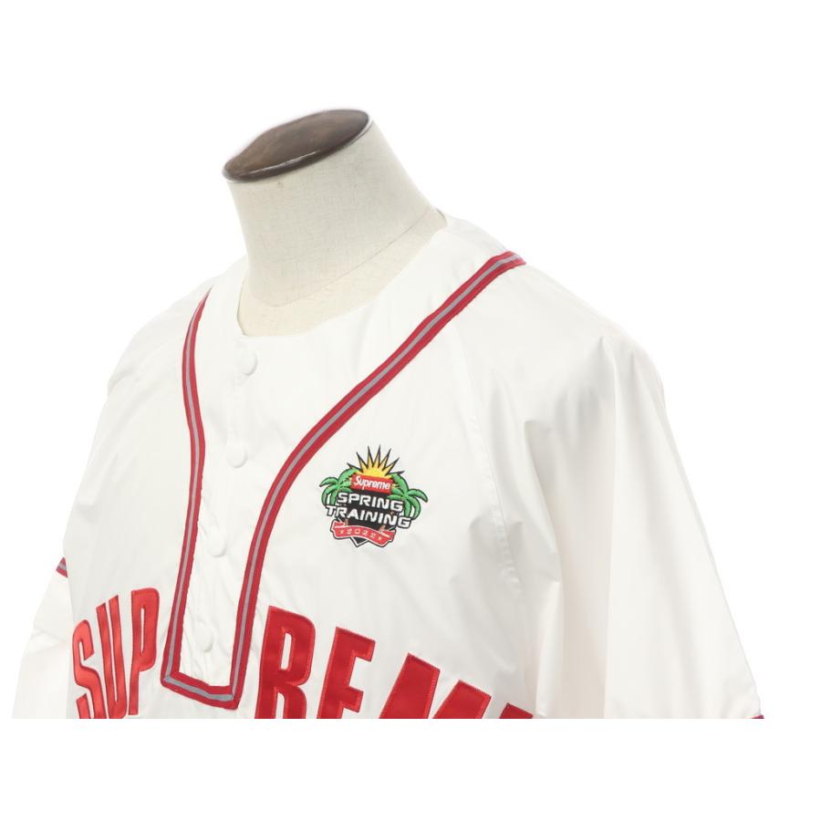 シュプリーム Supreme 2022年春夏物 Snap-Off Sleeve L/S Baseball Top ポリエステル 2WAY  ベースボールシャツ ホワイト L[BPD]