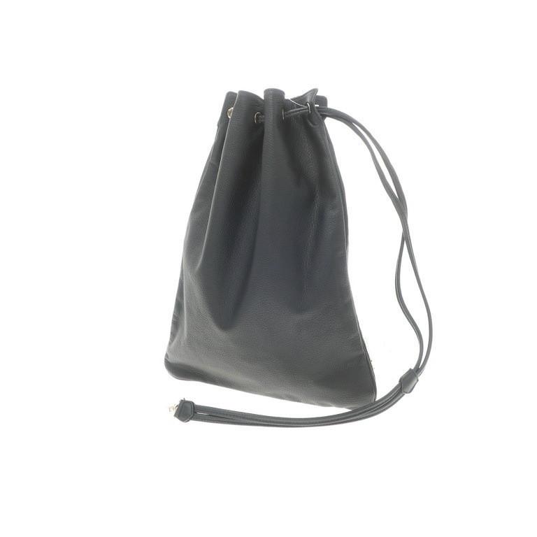 シセイ CISEI 1201 LD DRAWSTRING BAG-L レザー ストリングバッグ ブラック｜ritagliolibro