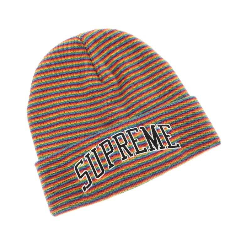 シュプリーム Supreme 2021年秋冬 Rainbow Stripe Beanie アクリル