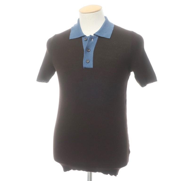 ロベルト コリーナ ROBERTO COLLINA コットン ニットポロシャツ ダーク