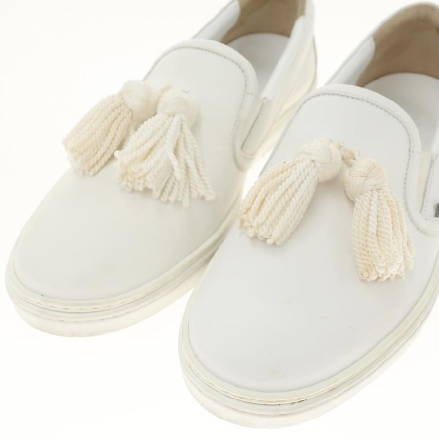 【中古】ジミーチュウ JIMMY CHOO タッセル スリッポン スニーカー【WHT】【サイズ42】[APD]｜ritagliolibro｜04