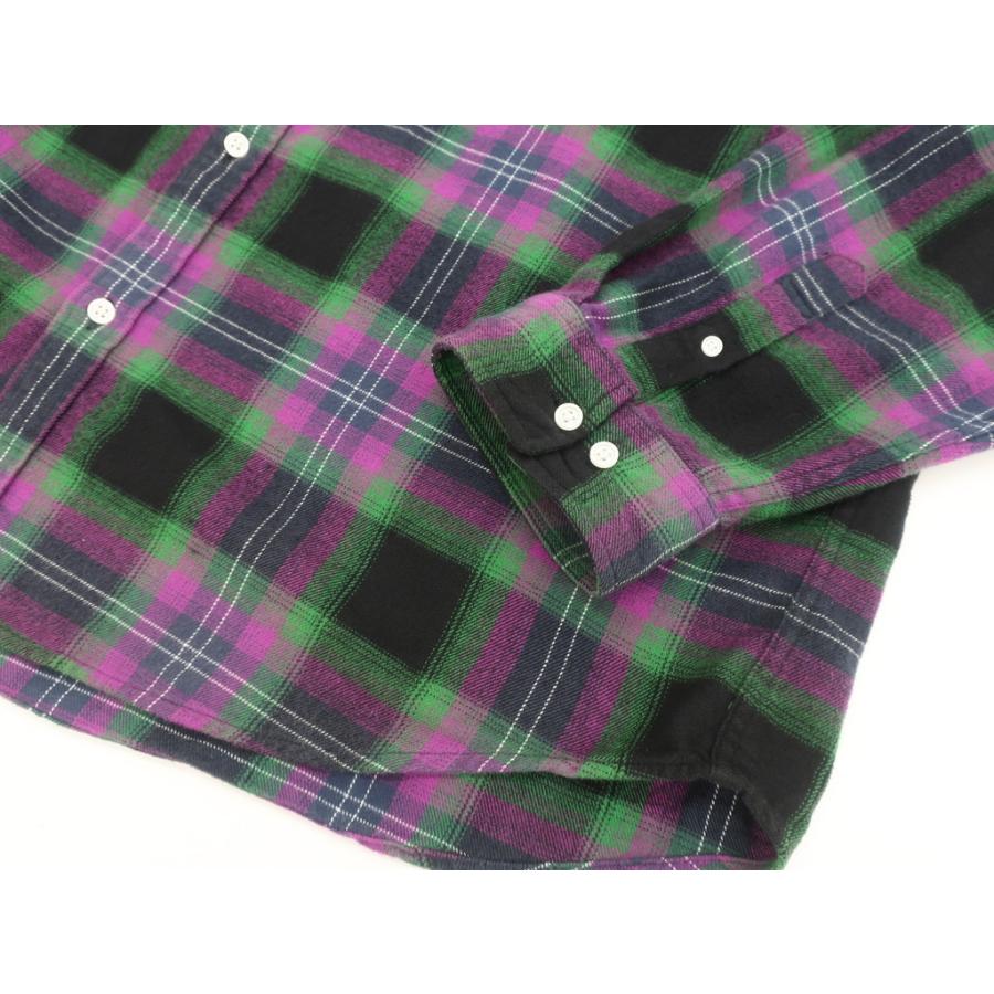 シュプリーム Supreme 2022年春夏 Brushed Plaid Flannel Shirt チェック ネルシャツ ブラック×パープル×グリーン XL[BPD]｜ritagliolibro｜06