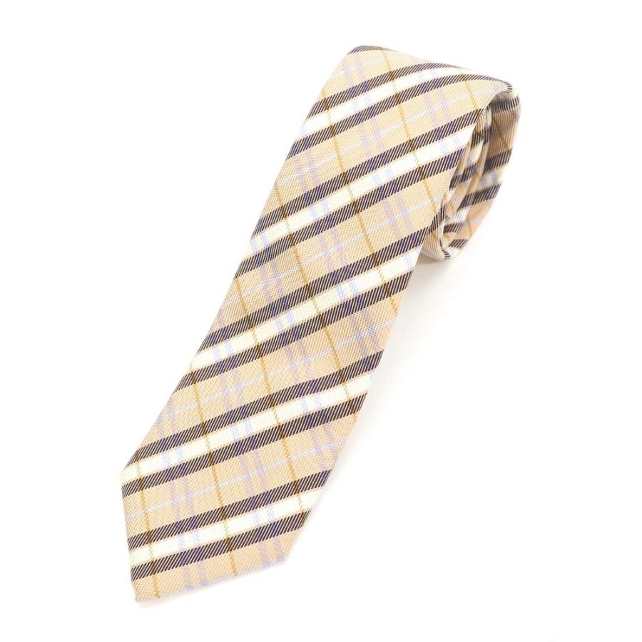 中古】タイユアタイ TIE YOUR TIE チェック 3つ折り シルク ネクタイ