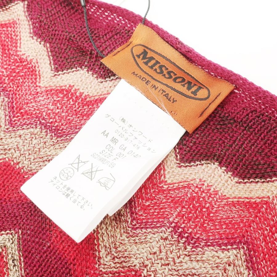 【未使用】ミッソーニ Missoni ウールレーヨン マフラー ストール ワインレッドxベージュ【サイズF】｜ritagliolibro｜05