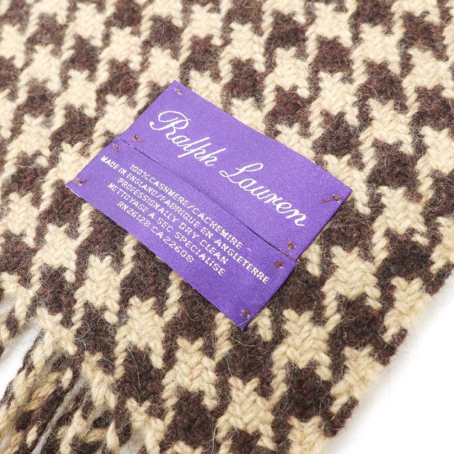 【中古】ラルフローレン パープルレーベル RalphLauren Collection Purple Label カシミア マフラー ブラウンxライトブラウン｜ritagliolibro｜05