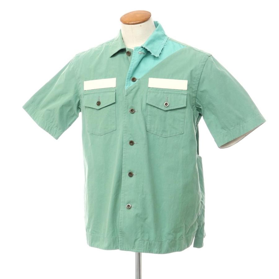 中古】サカイ Sacai 2021年春夏 コットンナイロン 切替 半袖シャツ