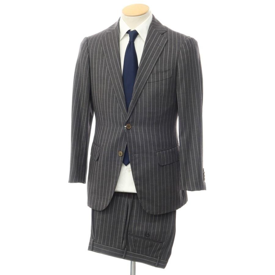 中古】ビームスエフ BEAMS F ウール ストライプ 3B セットアップ