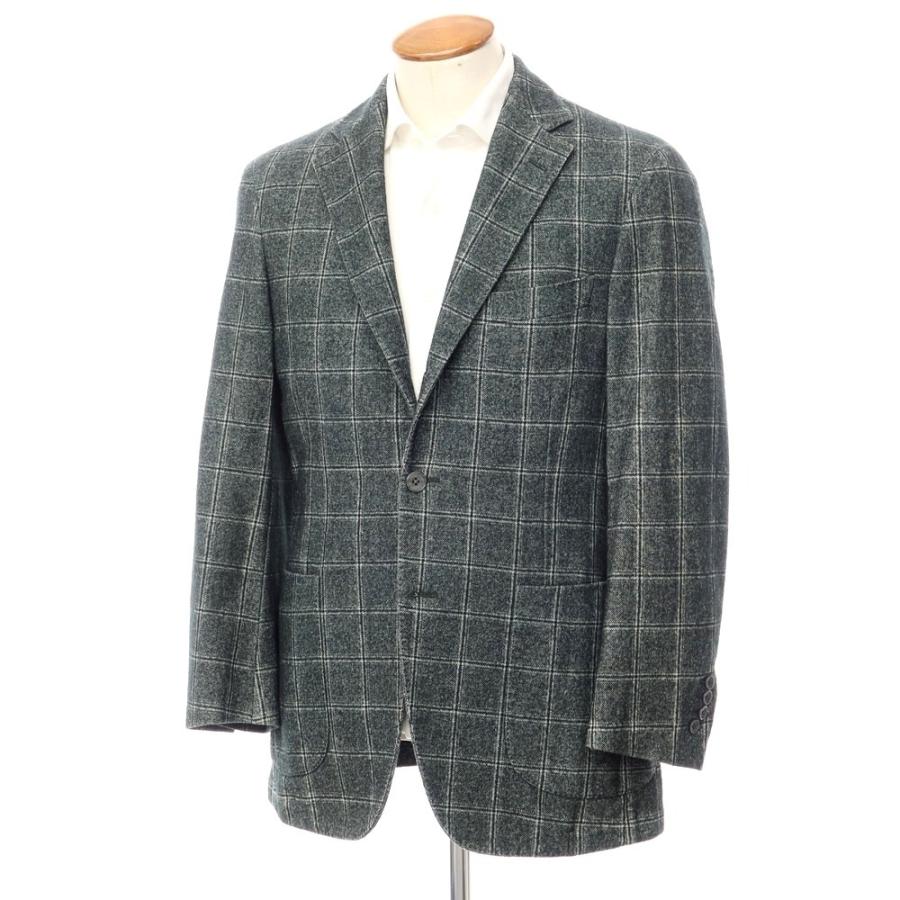 中古】ベルベスト Belvest ガーメントダイ ウールコットン チェック