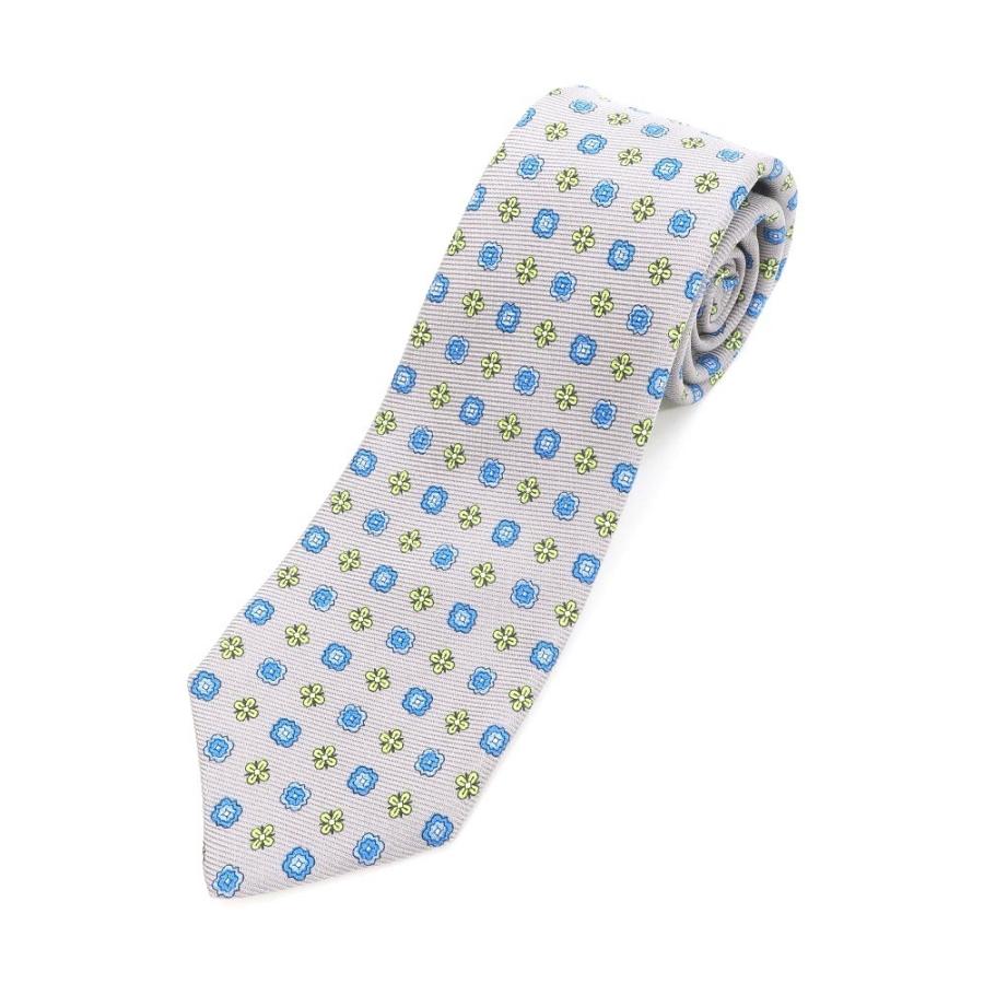 中古】キートン Kiton 小紋 プリント クアトロピエゲ シルク ネクタイ