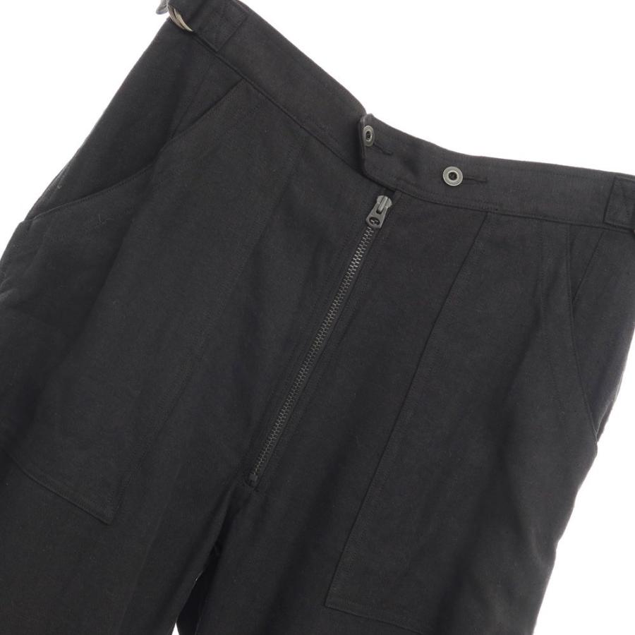 中古】アルテリア ULTERIOR シルクリネン ワイドパンツ ブラック
