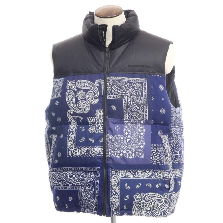 ミヤギヒデタカ MIYAGIHIDETAKA BANDANA DOWN VEST コットン ナイロン