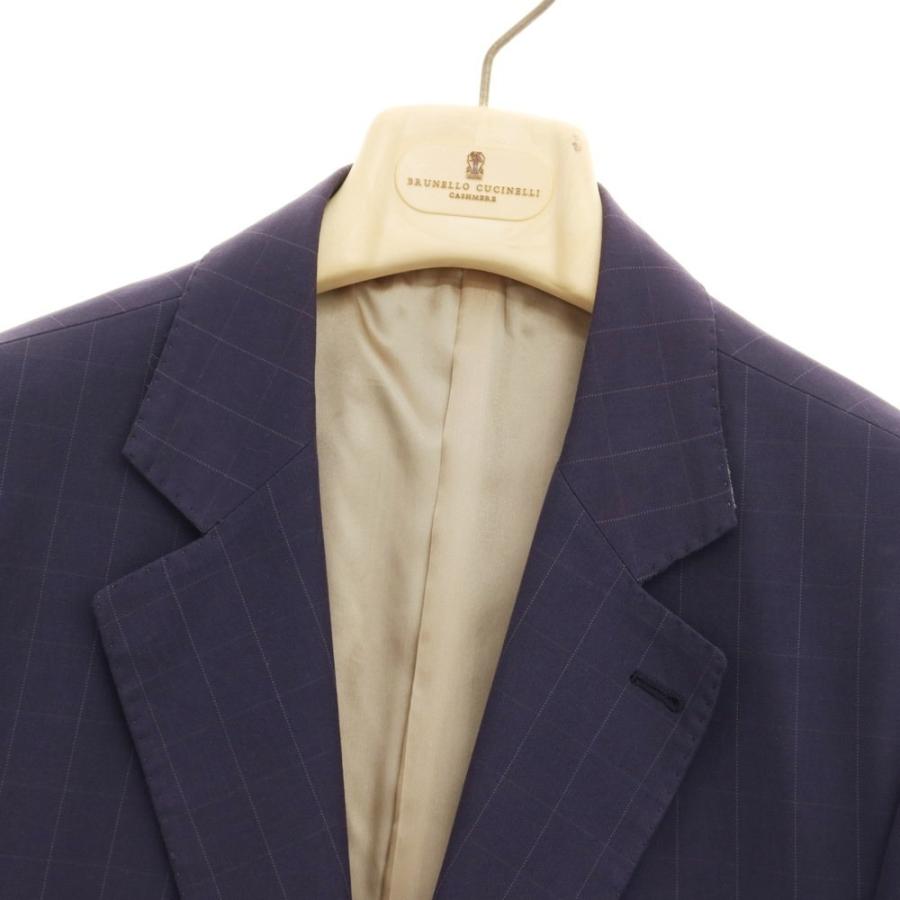 【中古】ブルネロクチネリ Brunello Cucinelli コットン 3B セットアップ スーツ パープルネイビーxライトグレー【サイズ50】｜ritagliolibro｜04