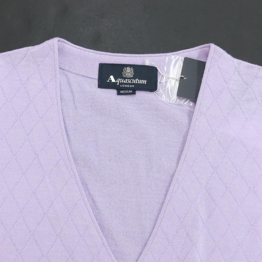 【中古】アクアスキュータム Aquascutum ウールシルク ニットベスト ラベンダー【サイズM】｜ritagliolibro｜04