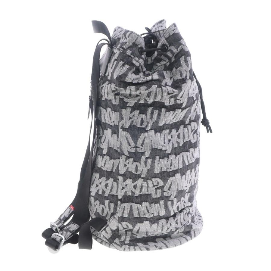 【中古】シュプリーム Supreme 2022年春夏 Fat Tip Jacquard Denim Backpack デニム バックパック・リュック ブラックxライトグレー【W36.5xH47】｜ritagliolibro｜03