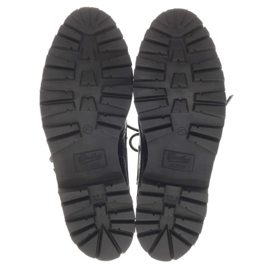 数量限定！【未使用】パラブーツ Paraboot Bshop別注 CHIMEY クロコダイル型押しレザー モカシンデッキシューズ ブラック【サイズ7 1/2】 BOA スノーボードブーツ