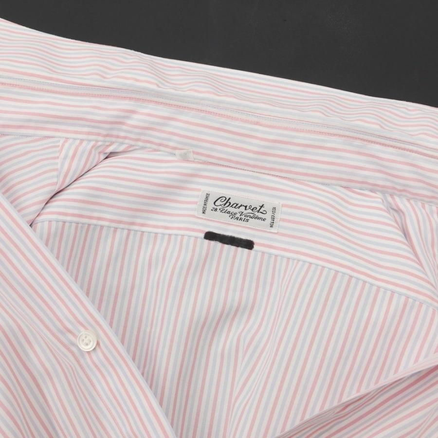 中古】シャルベ CHARVET コットン ダブルカフス レギュラーカラー 