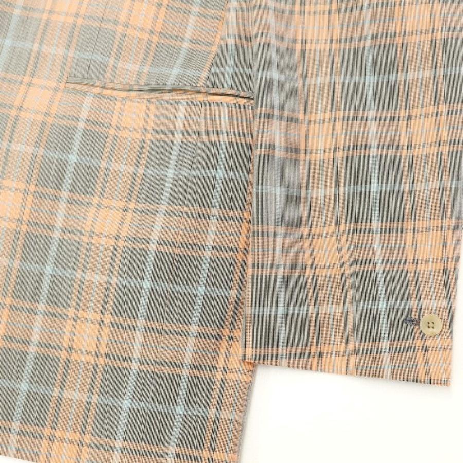 E.TAUTZ ウールジャケット イートウツ E.TAUTZ ウール チェック ジャケット グレーxオレンジ