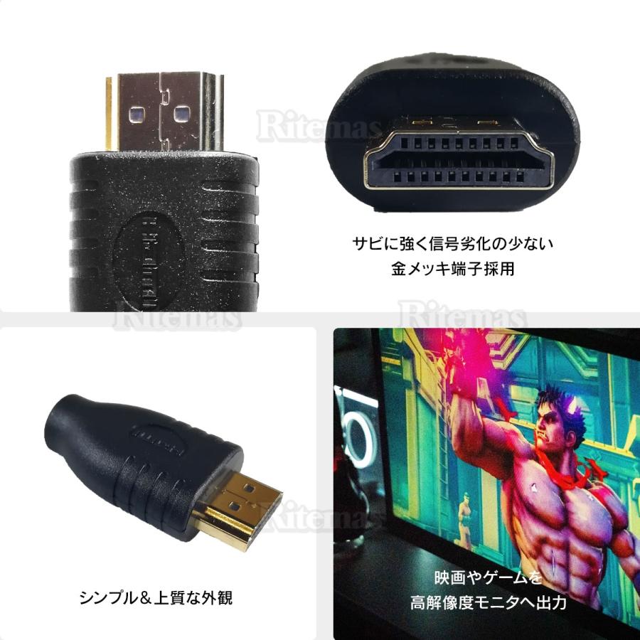 Micro HDMI変換アダプター HDMIタイプD（メス） HDMImicro（オス） HDMI Aタイプ HDMI Dタイプ マイクロ