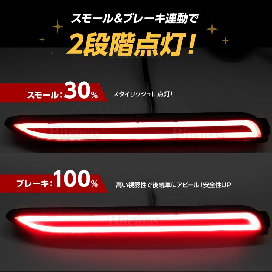 LEDリフレクター 流れるウインカー ノア/ヴォクシー 70系 NOAH VOXY ボクシー クラウン 210系 CROWN シーケンシャル ストップ テール ファイバー レッド｜ritemas001｜04