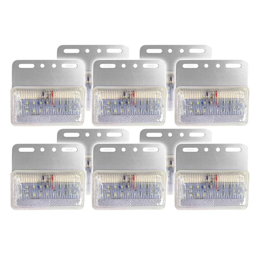 トラック LEDサイドマーカー 角型 計40連 12V/24V兼用10個set 車幅灯 路肩灯 車高灯 角マーカーランプ 白 ホワイト|ritemas001|02