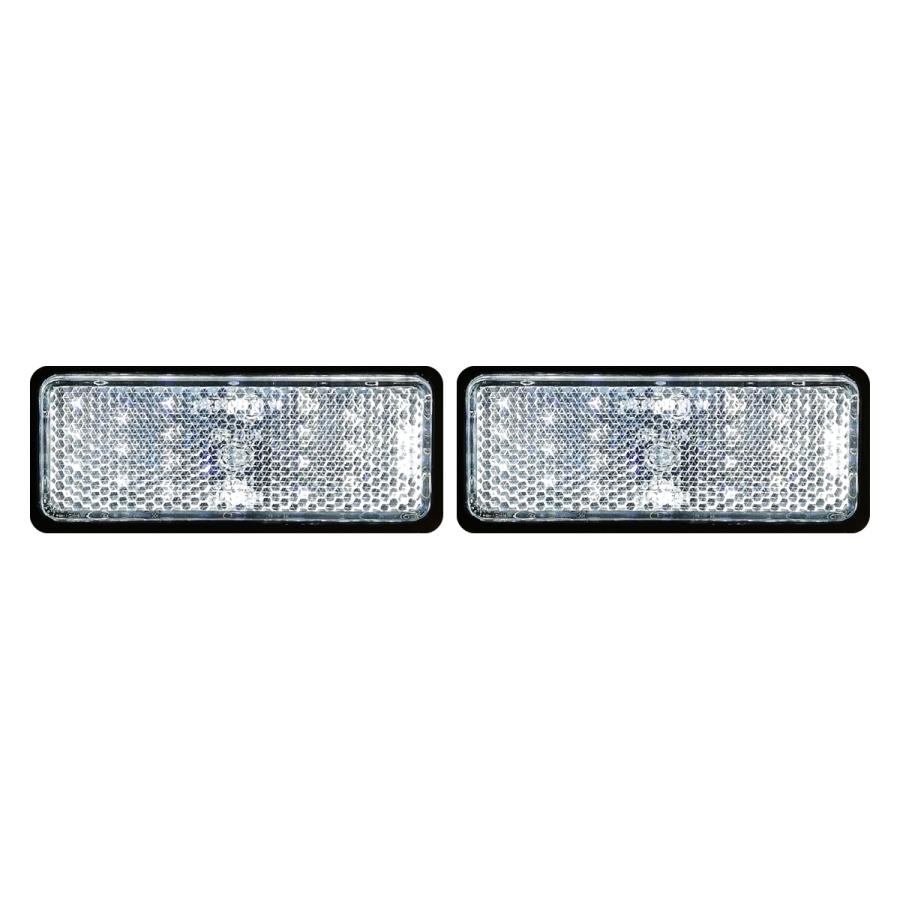 汎用 12V LED 角型 クリア リフレクター 2個set 白色 ホワイト クリアレンズ/スモール&バックランプ連動/反射板機能付き/マーカー|ritemas001|02