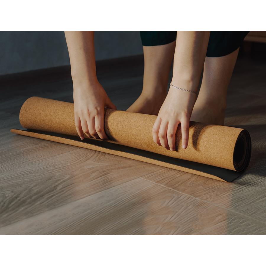 RITFIT コルクヨガマット シート ピラティスマット 香り 天然コルク 防菌無臭 裏面滑り止め 軽量ピラティス 高密度 防音防湿