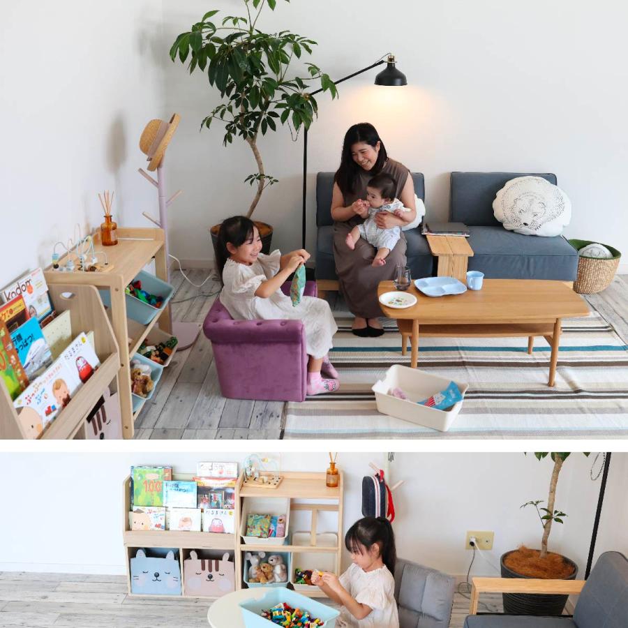絵本棚 ロータイプ コンパクト 絵本ラック おしゃれ 木製 赤ちゃん