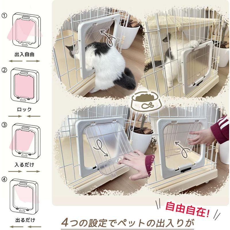 猫 ケージ キャスター付 ワイド扉 大型猫 組立簡単 工具不要 RAKU 猫 ケージ キャスター付 ワイド扉 大型猫 組立簡単 工具