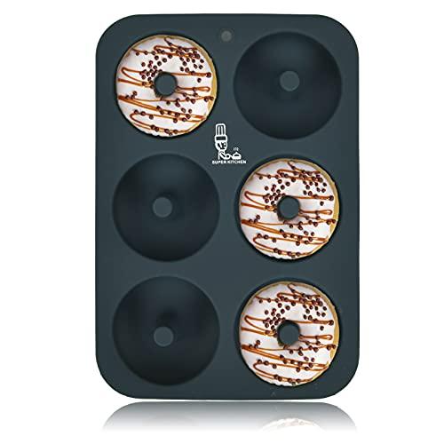 SUPER KITCHEN ドーナツ型 シリコン型 ケーキ型 製菓道具 プレートノンスティック 6個取り 耐熱 焼きドーナツ型 マフィン型 キッチン ツール モール の商品画像