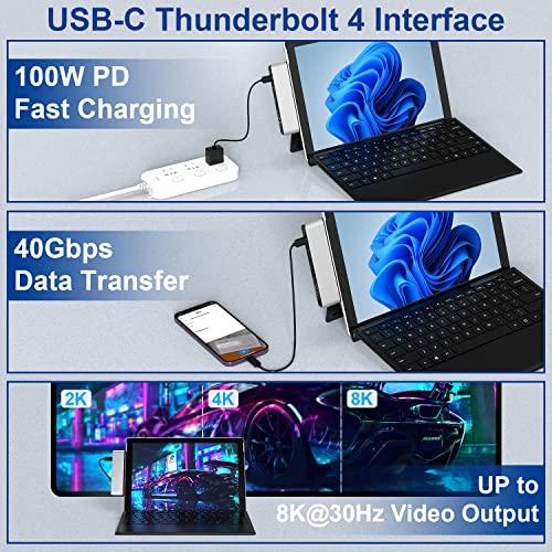 Surface Pro 9 USB ハブ 4K HDMI, USB-C Thunerbolt 4 ビデオ+データ+100W PD充電, 2xUSB3.0, SD TFカードリーダー, 3.5 mmオーディオ ポート Surfac｜ritsumushop｜04