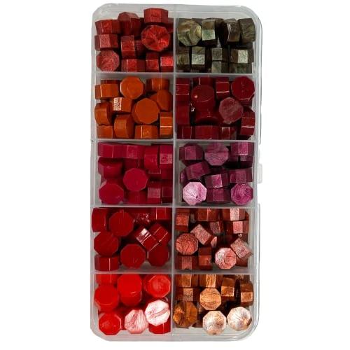 SREGIT シーリングワックス シーリングスタンプ セット カラー豊富 ワックス ビーズ (レッド, 10色セット) : RITTER ...