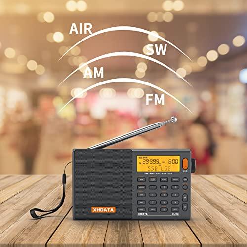 安い本物 XHDATA D-808 ポータブルラジオ FM AM SW LW ワイドFM エアバンド SSB BCL DSP RDS ポケットラジオ 高感度 小型 電池式 充電式 スリープ機能付き 目覚まし時計