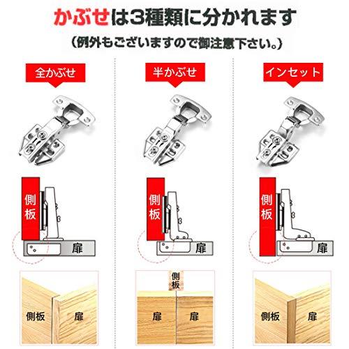 8個セット スライド蝶番 35ミリ 半かぶせ ネジ付き スライド丁番 銅の芯 ヒンジ 油圧式 扉 家具 クローゼット 下駄箱 システムキッチン等に適用 建築部品 全かぶ | ブランド登録なし | 01