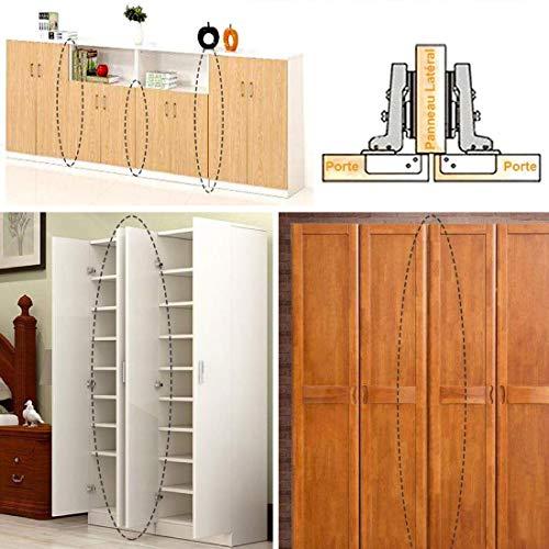 8個セット スライド蝶番 35ミリ 半かぶせ ネジ付き スライド丁番 銅の芯 ヒンジ 油圧式 扉 家具 クローゼット 下駄箱 システムキッチン等に適用 建築部品 全かぶ | ブランド登録なし | 02