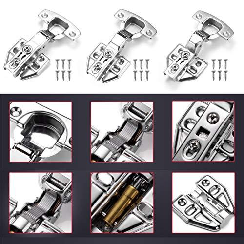 8個セット スライド蝶番 35ミリ 半かぶせ ネジ付き スライド丁番 銅の芯 ヒンジ 油圧式 扉 家具 クローゼット 下駄箱 システムキッチン等に適用 建築部品 全かぶ | ブランド登録なし | 04